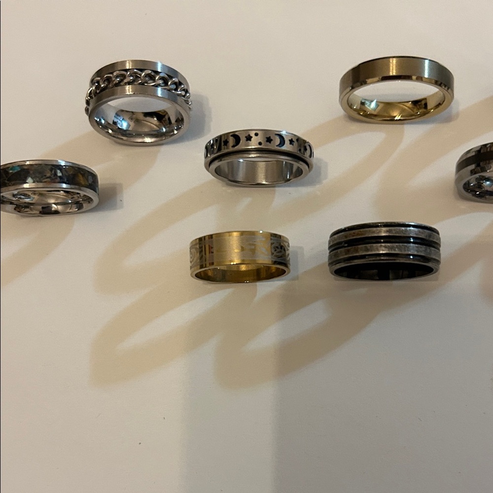 Stylish Mixed Metal Rings Set 12 for $75.00